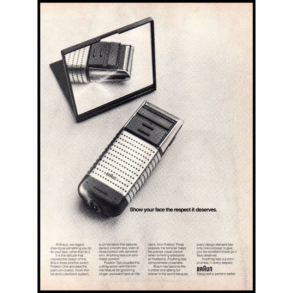1990 Braun Rechargeable Mens Shaver Vintage Print Ad 90s Cordless Wall Art